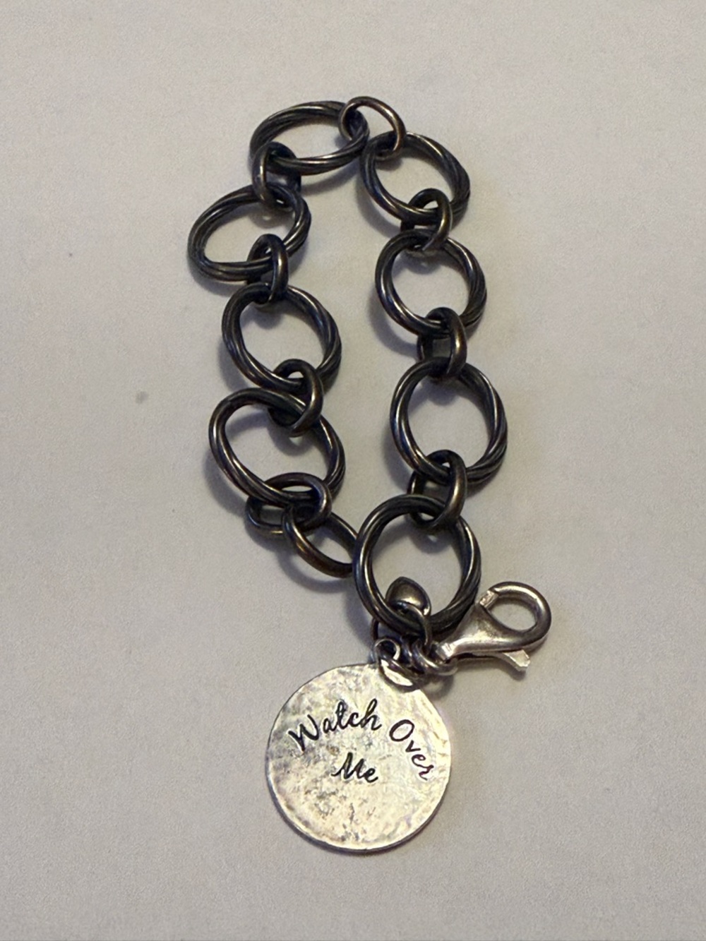 Silpada Sterling Silver Guardian Angel "Watch Over Me" Charm Bracelet 8"